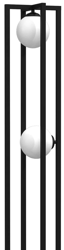 Stojacia lampa Diego, 2x biele sklenené tienidlo, b