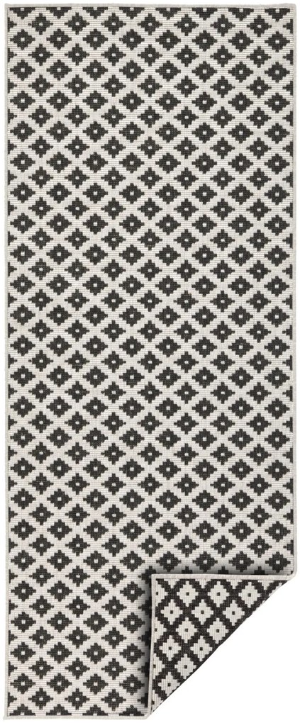 Kusový koberec Twin-Wendeteppiche 103124 schwarz creme – na von aj na doma, 120x170, čiernobiela, chodba / predsieň, Hanse Home