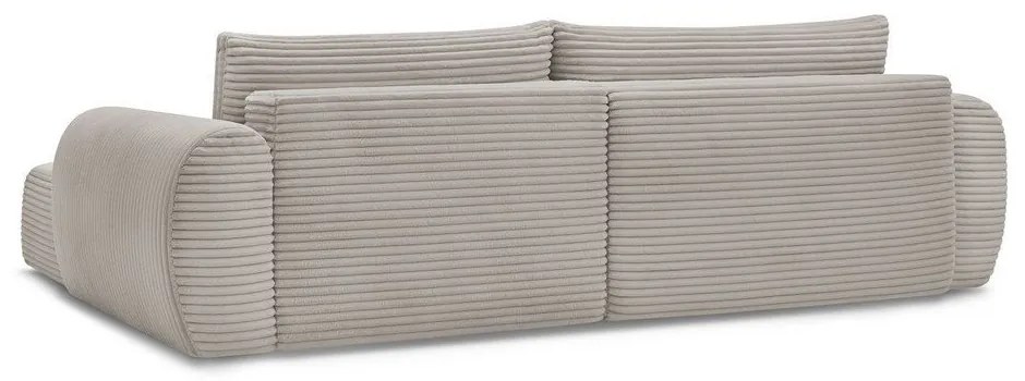 Svetlosivo-béžová menčestrová rozkladacia rohová pohovka (pravý roh) Lucien – Bobochic Paris