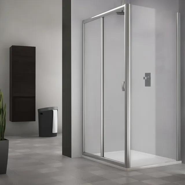 Roltechnik XXL posuvné sprchové dvere MD2 + MB v kombinácii s pevnou stenou 140 cm 90 cm