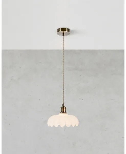 Markslöjd 108857 - Luster na lanku KURAGE 1xE27/40W/230V mosadz/biela