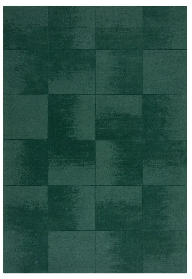 Ručne tkaný vlnený koberec v petrolejovej farbe 120x170 cm Demi Check Ombre – Flair Rugs
