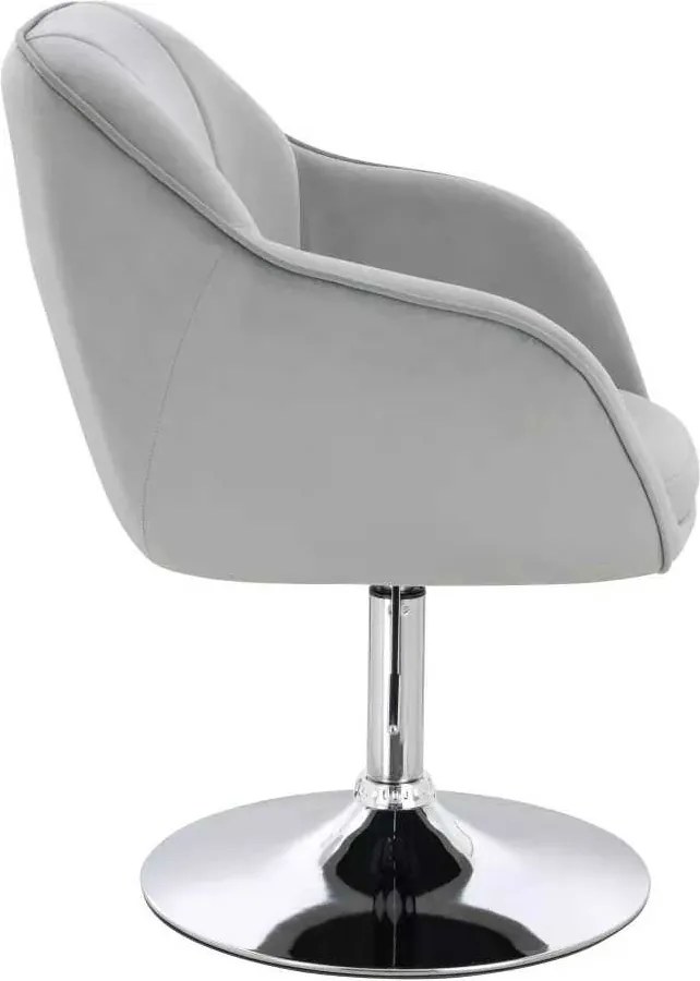 LuxuryForm DESIGN Stolička AVOLA VELUR na striebornom tanieri - svetlo šedá