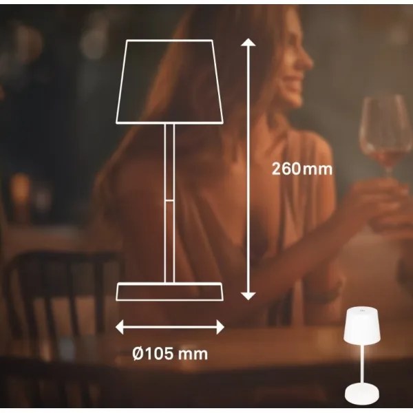 Briloner 7423016 - LED stmievateľná nabíjacia stolná lampa LED/2,6W/5V IP44 biel