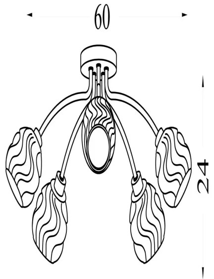 Searchlight 11525-5SN - Prisadený luster ASTRAL 5xG9/33W/230V matný chróm