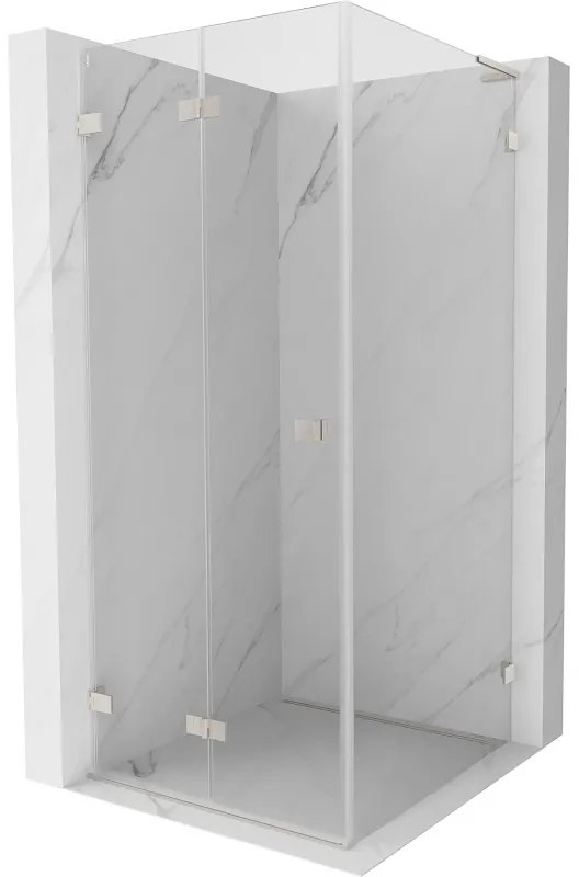 Mexen Lunar-F L, skladací sprchový kút ľavý 70 x 70 cm, 8mm číre sklo, oceľový profil, 836L-070-070-97-00-L