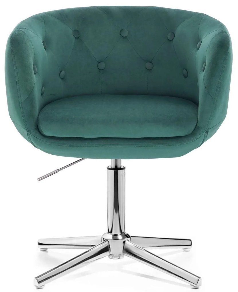 LuxuryForm DESIGN Kreslo MONTANA VELUR na striebornom kríži - zelené