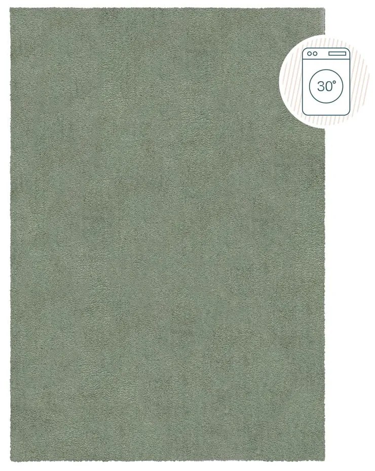 Zelený umývateľný koberec z recyklovaných vlákien 160x230 cm Fluffy – Flair Rugs
