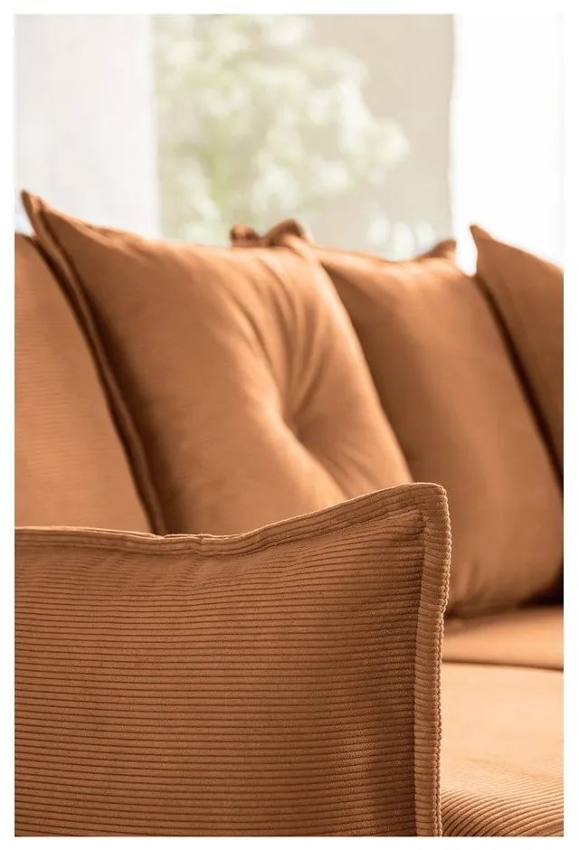 Menčestrová rozkladacia rohová pohovka v tehlovej farbe (variabilná) Lazy Lukka – Miuform