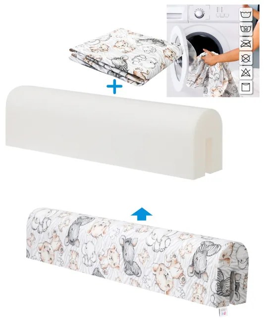 Chránič na detskú postieľku zebra / lev / slon, 80 cm