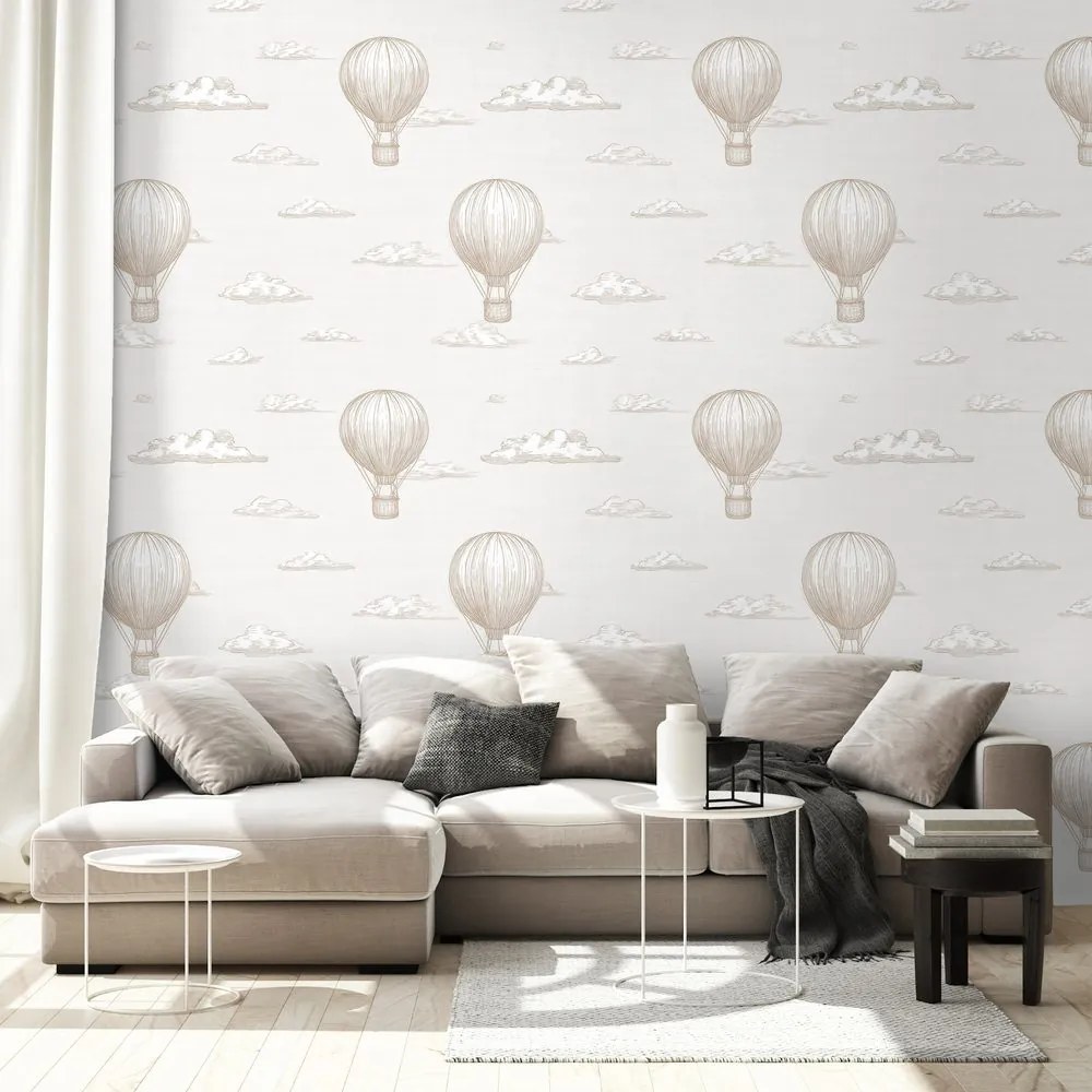 Tapeta teplovzdušné balóny v oblakoch