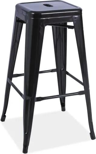 Najlacnejsinabytok LONG kovová barová stolička, čierna
