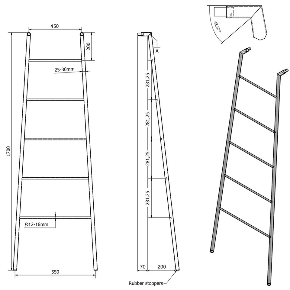 SAPHO SE101 Sega sušiak uterákov 55 x 170 x 7 cm, biela mat