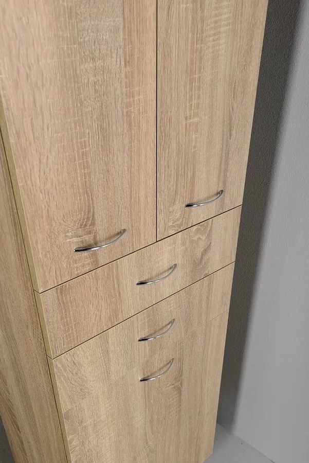 Aqualine Aqualine, ZOJA/KERAMIA FRESH skrinka vysoká s košom 50x184x29cm, dub platin, 51295