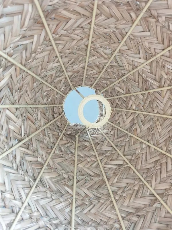 Prírodné závesné tienidlo z morskej trávy so strapcami - Ø 40 * 32cm