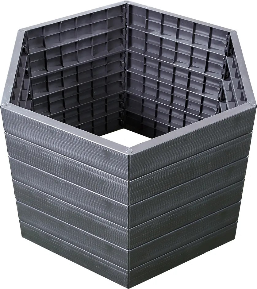 Garantia Ergo Vysoký záhon Wood L, plast, 95 × 110 × 75 cm, antracit