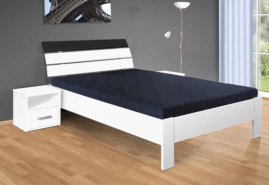 Nabytekmorava Drevená posteľ Darina 200x120 cm farba lamina: buk 381, typ úložného priestoru: úložný priestor - šuplík, typ matraca: bez matraca
