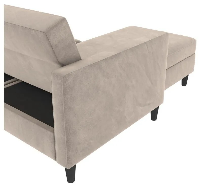 Béžová zamatová rohová pohovka Hartford – Støraa