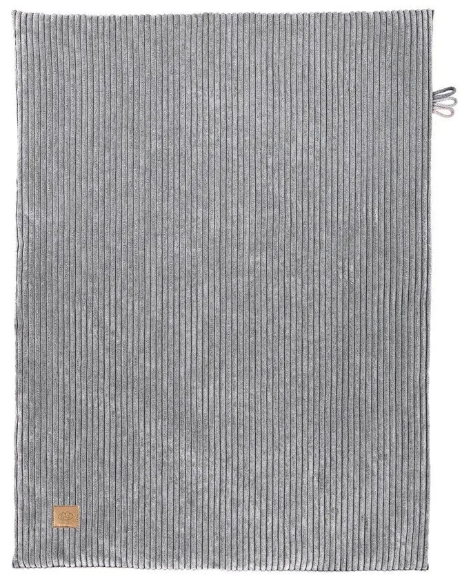 Sivá menčestrová detská deka 100x77 cm – Meowbaby