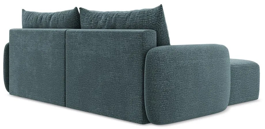 Tyrkysovomodrá rozkladacia/s úložným priestorom rohová pohovka (ľavý roh) Kalena – Makamii