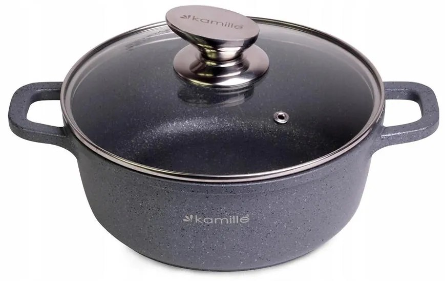 Hrniec granitový 2,3L so sklenenou pokrievkou