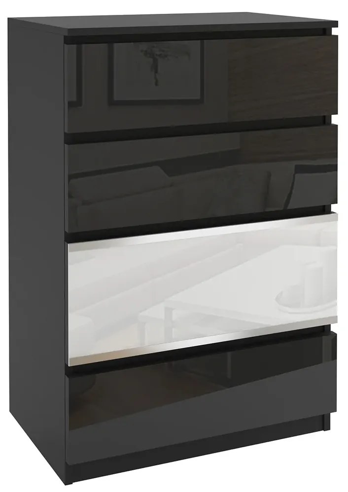 Komoda 4 Belini čierny BH KOM1/2/B/B/3B1W/0