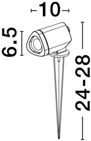 Vonkajšie LED lampa Inside B 6.5 čierne