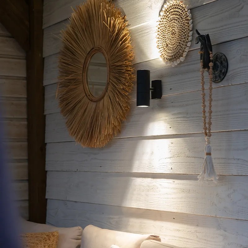 Vonkajšia nástenná lampa tmavosivá 2-svetlo IP44 - Duo