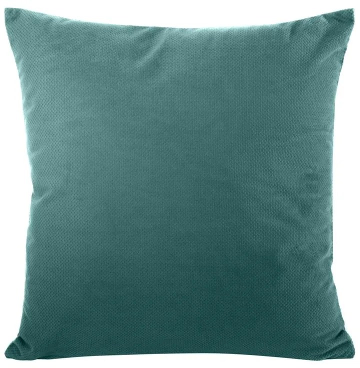 EUROFIRANY Obliečka na vankúš zo štruktúrovaného zamatu 45 cm x 45 cm tyrkysová 100 % polyester