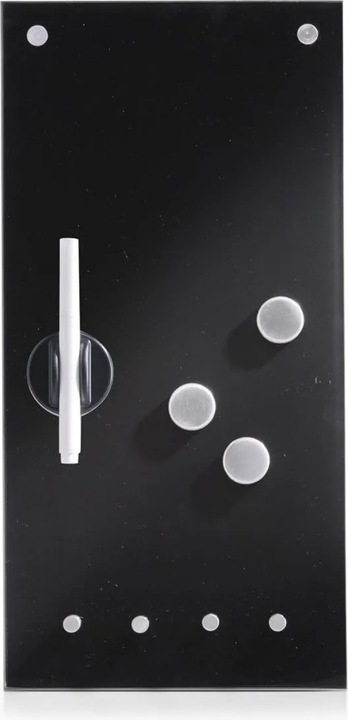Zeller Present 2. akosť - Magnetická sklenená tabuľa, nástenka s príslušenstvom, čierna