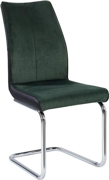 KONDELA Farula jedálenská stolička smaragdová / čierna / chróm