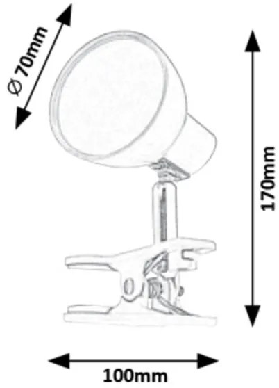 Rabalux 1478 - LED Lampa s klipom NOAH LED/5W/230V