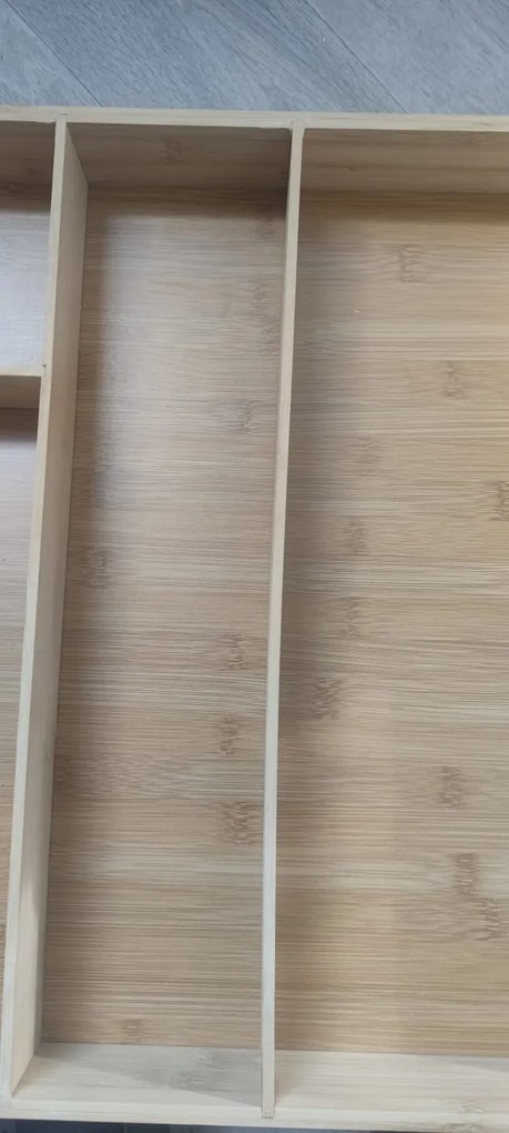 2. akosť - Organizér do zásuvky, do kuchyne, príborník bambusový DELINIA 70 x 45 cm (prasklina)