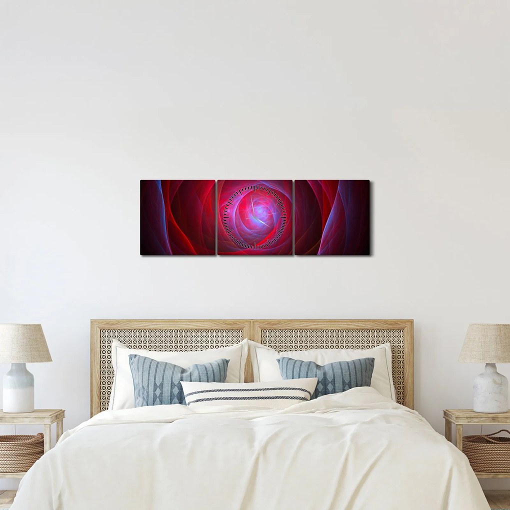 Abstraktný obraz očí (s hodinami) (90x30 cm)