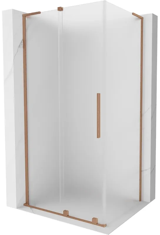 Mexen Velar L, sprchový kút s posuvnými dverami 110 x 90 cm, 8mm sklo námraza, medená matná, 871-110-090-33-65