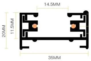 Bodové svietidlo v lištovom systéme 8xGU10/25W/230V 4 m čierna