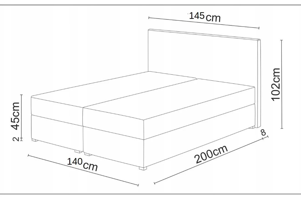 Manželská posteľ Boxspring 140 cm Karen (čierna) (s matracom a úložným priestorom). Akcia -20%. Vlastná spoľahlivá doprava až k Vám domov. 1046601