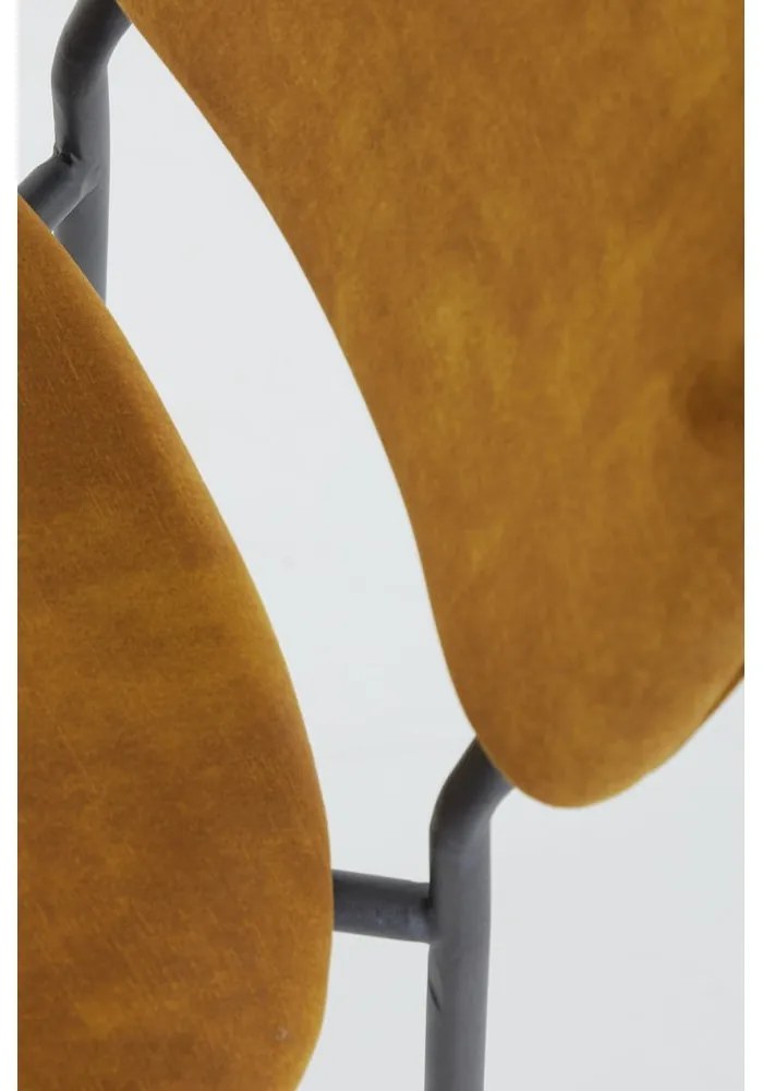 Zamatová barová stolička v horčicovej farbe 92 cm Emma - Light & Living