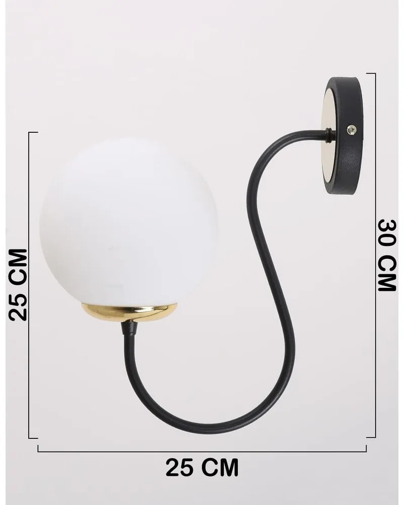 Čierno-biele nástenné svietidlo ø 15 cm Oslo – Squid Lighting