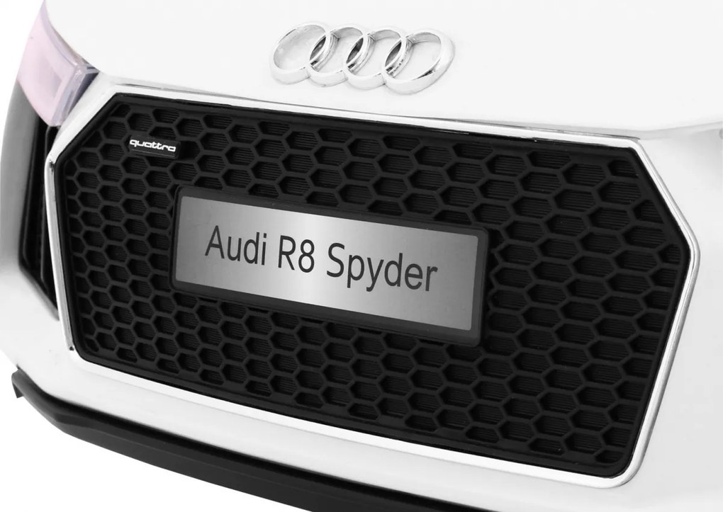 Ramiz Elektrické autíčko Audi R8 Spyder pre deti biele + diaľkové ovládanie