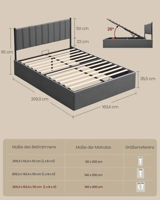 Manželská posteľ 160 cm RMB615G02