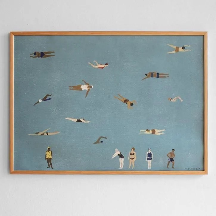 Fine Little Day Plagát Swimmers 70 × 50 cm