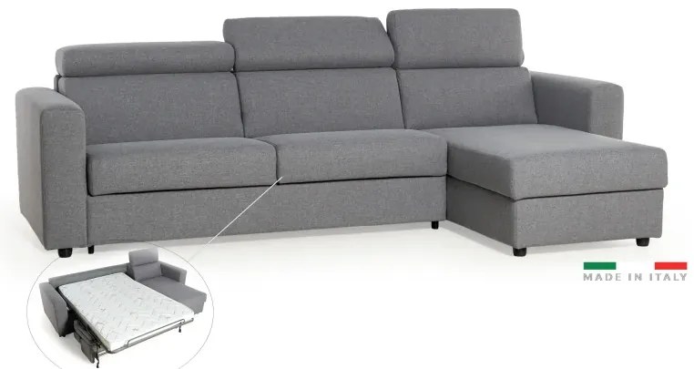 Rohová sedacia súprava na každodenné spanie TAVOLA rozkladacia, tm. modrá (penelope 27), 140