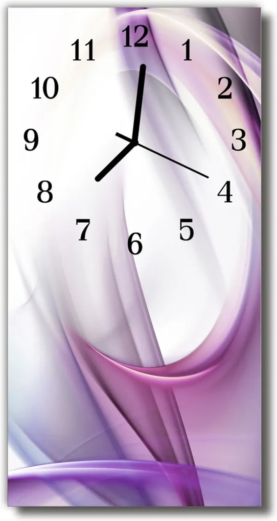 Sklenené hodiny vertikálne  Umenie fialová abstrakcie