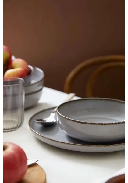 Jedálna sada 12 ks sivá/porcelán