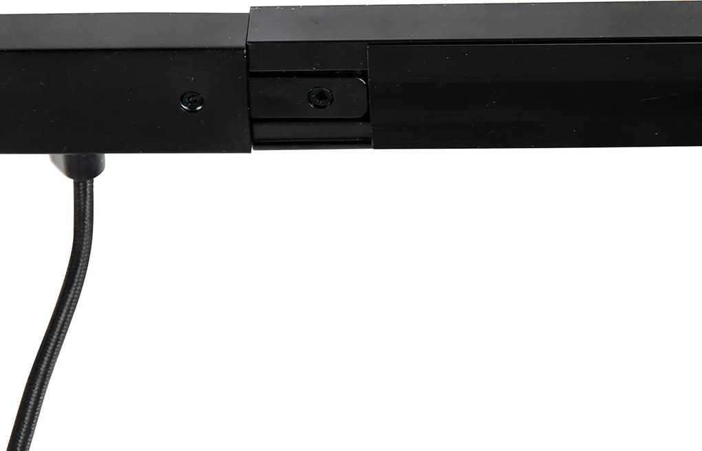 1-fázový koľajnicový systém čierny so 4 reflektormi a I-zdrojom napájania štvorcový - Jeana