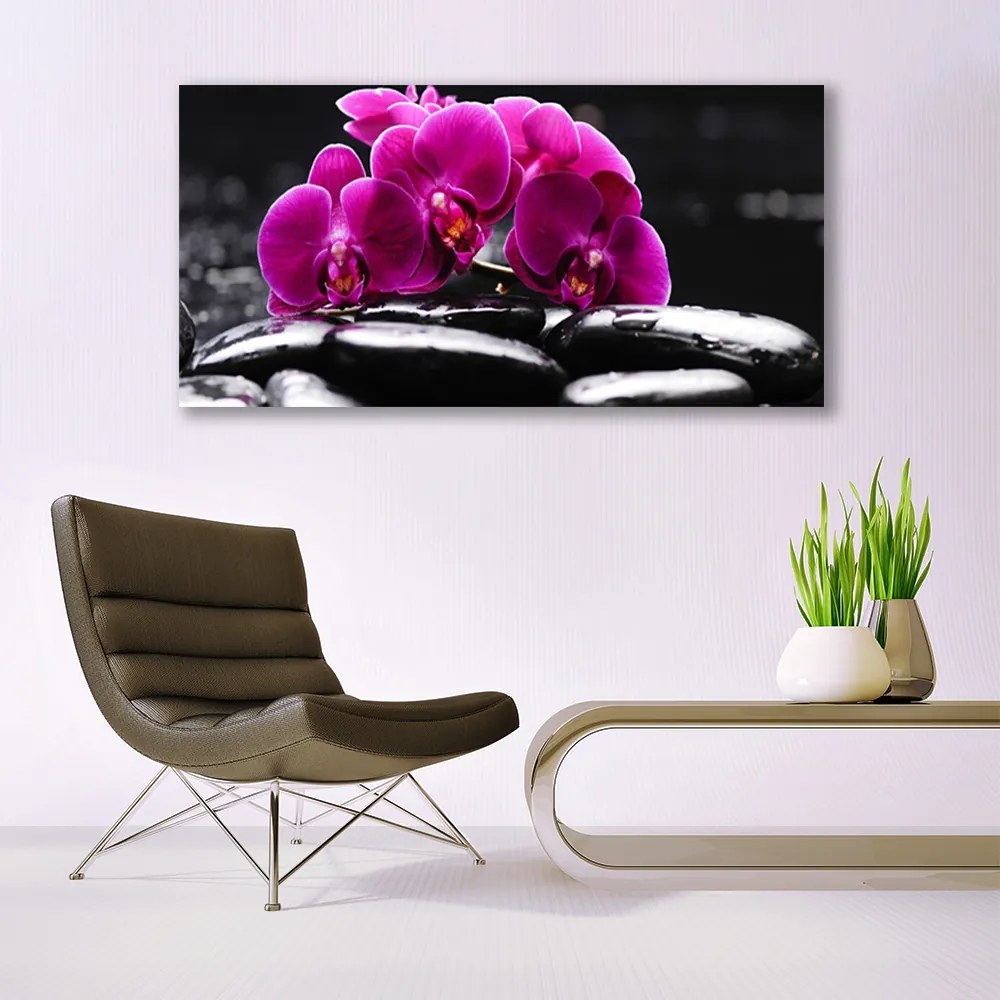 Obraz plexi Kamene zen orchidea kúpele 120x60 cm
