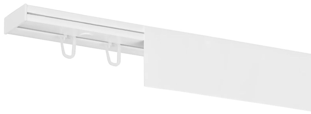 Dekodum PVC stropná lišta s krytom jednoduchá biela Dĺžka koľajnice (cm): 190, Typ prichytenia: Háčiky