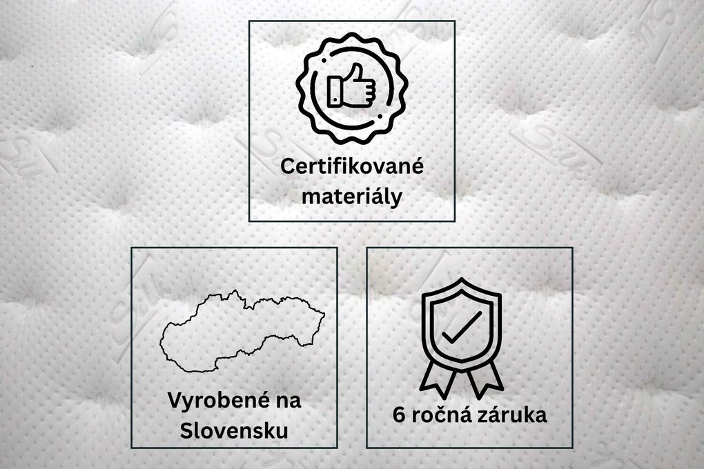 Azonelo Cloud vysoký ortopedický matrac s pamäťovou penou 140x200 cm / 30 cm - poťah s hodvábom