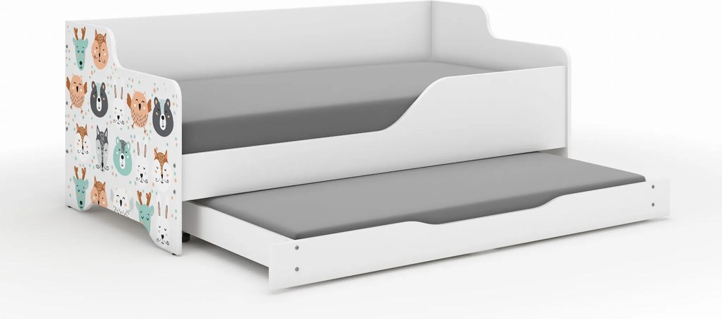 Wooden Toys Detská posteľ LILU 160x80 ZVIERATKÁ s funkciou spania (1)